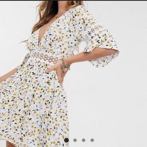 Sisters of the tribe floral lace trim dress